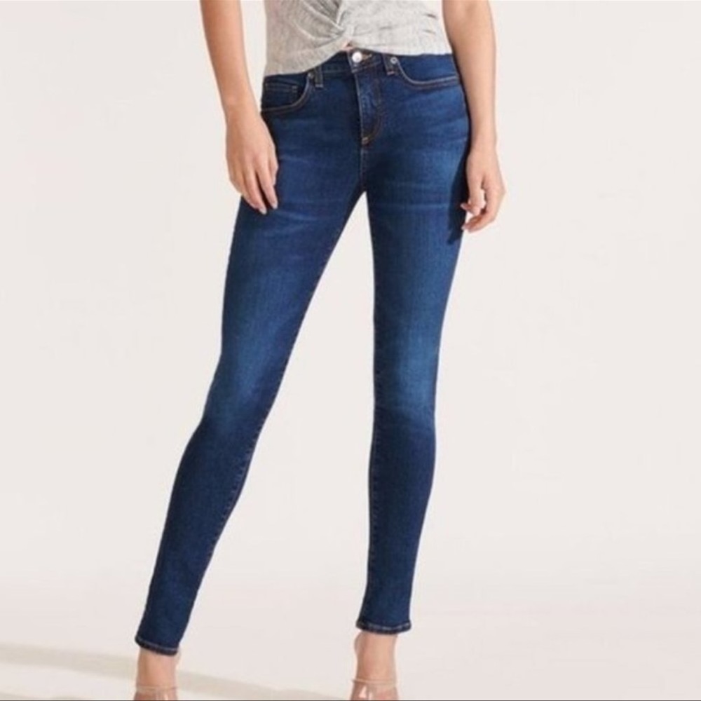 NWT Veronica Beard Brooks Mid Rise Skinny Jeans in Prussian Blue Wash